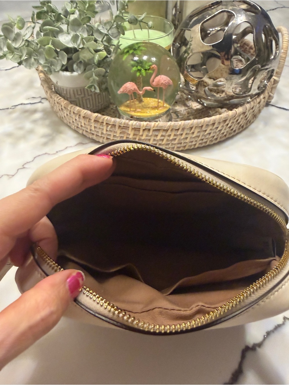 Coach Beige Signature Floral Crossbody Bag - Picture 8 of 14